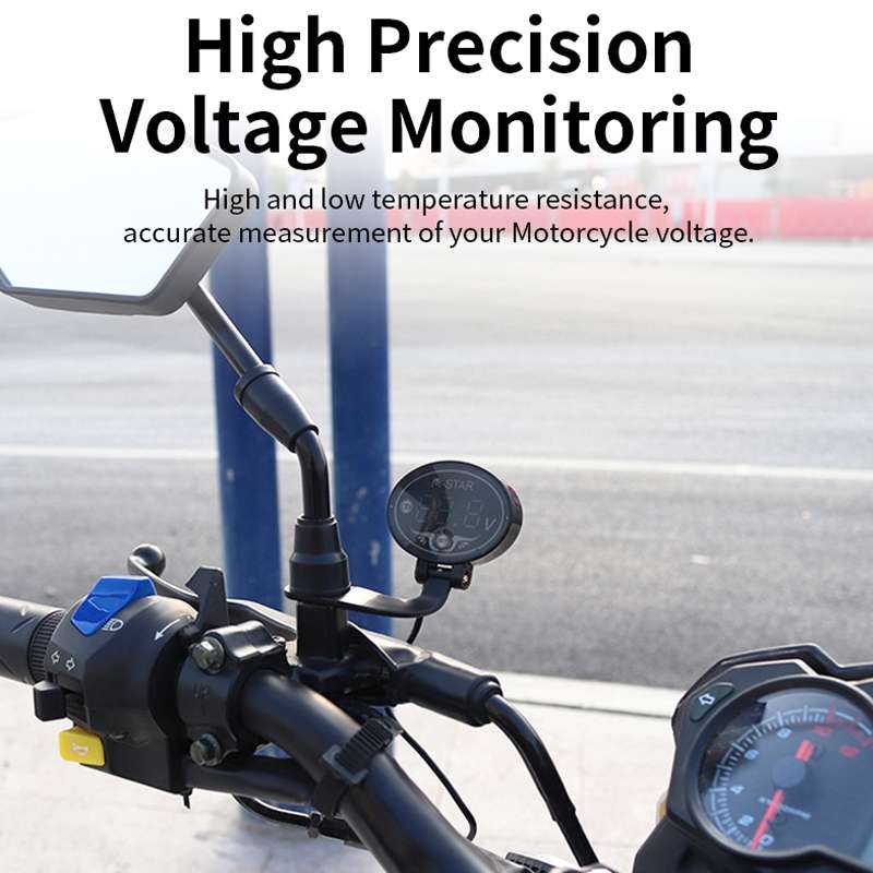 YL-M01 Motorcycle Battery Voltage Monitoring M-STAR Intelligent Voltage Meter(Blue)