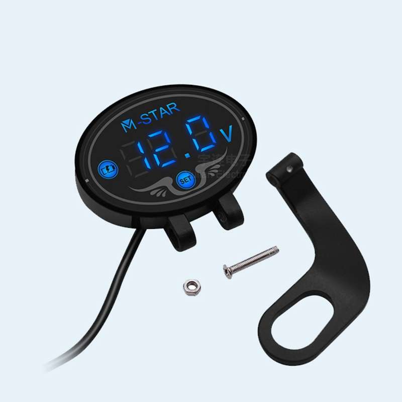 YL-M01 Motorcycle Battery Voltage Monitoring M-STAR Intelligent Voltage Meter(Blue)