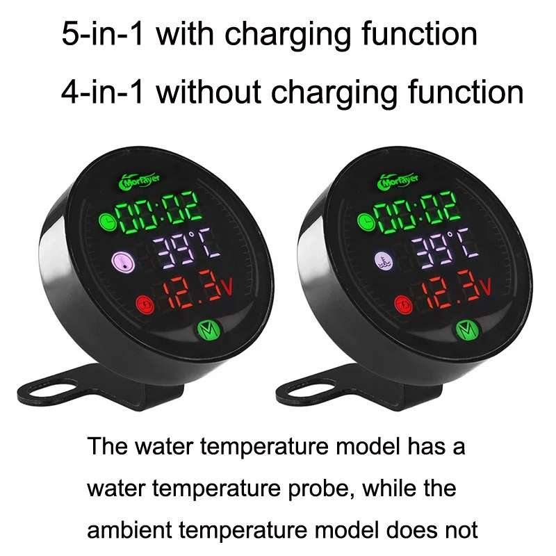 Morfayer YL-M05 5 In 1 Water Temperature Model 9-24V LED Night Vision Motorcycle Modification Instru