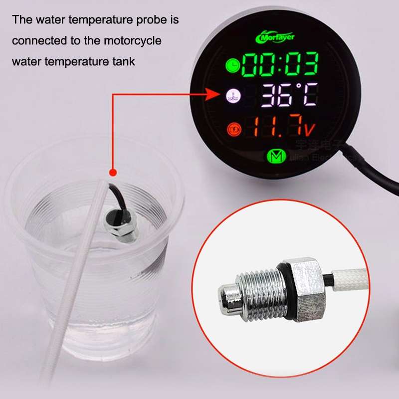 Morfayer YL-M05 5 In 1 Water Temperature Model 9-24V LED Night Vision Motorcycle Modification Instru