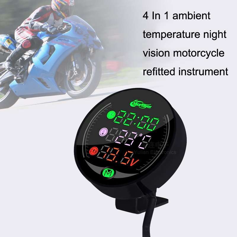 Morfayer YL-M05 4 In 1 Environmental Temperature Model 9-24V LED Night Vision Motorcycle Modificatio