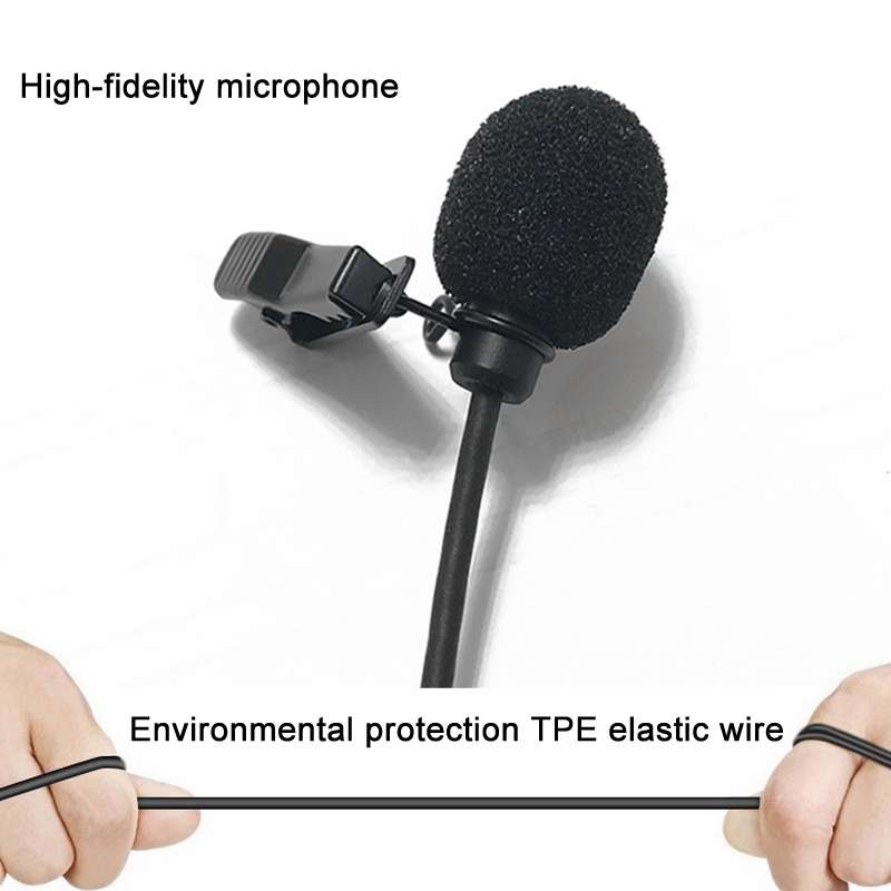 For SONY D11 D21 3.5mm Wireless Lavalier Microphone Camera Clip Collar Mic(Black)