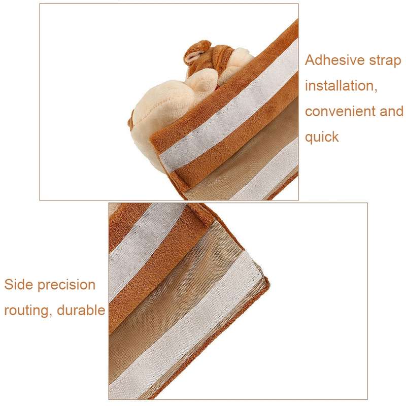 002 Cute Cartoon Thicked Seat Belt Anti-Strangled Protective Cushion, Length: 23cm (Bear)