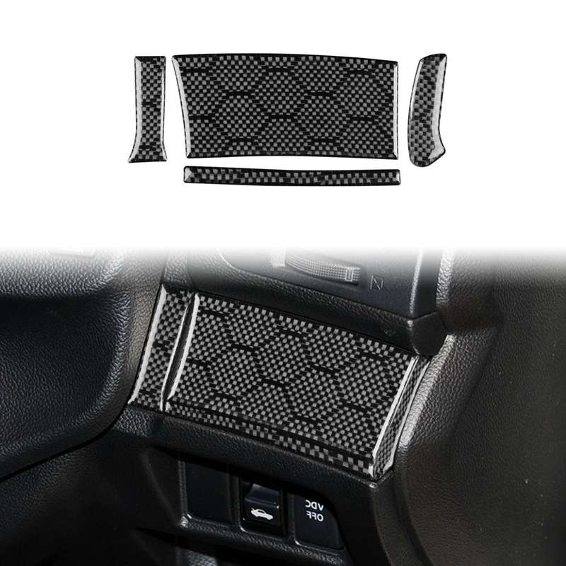 For Infiniti G37/G25/Q60 4pcs /Set Right-Hand Drive Steering Wheel Button Left Cover Sticker(Black)