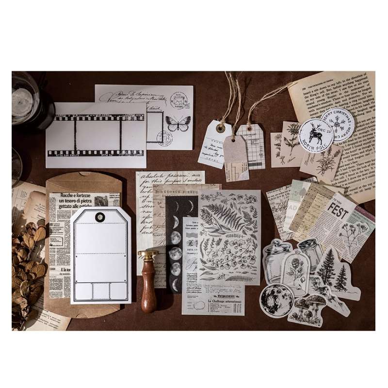 2sets 30 In 1 Vintage Collection Room Series Handbook Stickers Notes Packet(Mountains and Raw Moon N