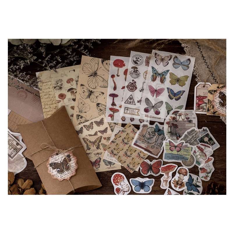 2sets 30 In 1 Vintage Collection Room Series Handbook Stickers Notes Packet(Mountains and Raw Moon N