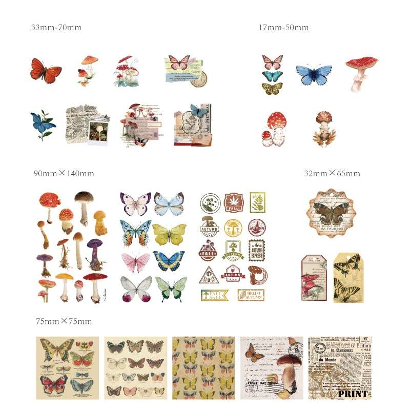 2sets 30 In 1 Vintage Collection Room Series Handbook Stickers Notes Packet(Mountains and Raw Moon N