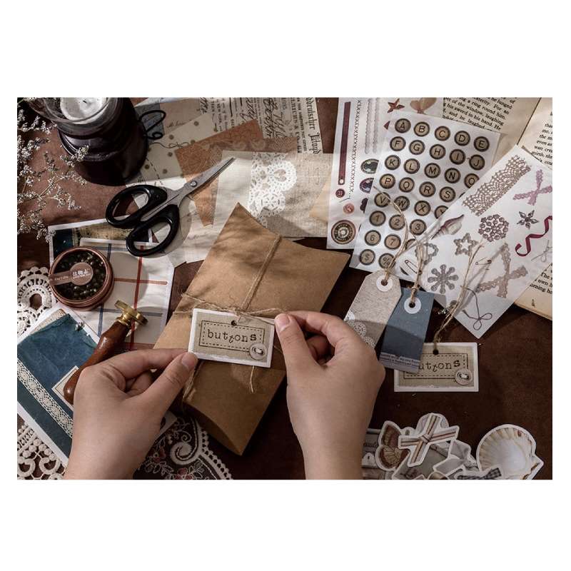 2sets 30 In 1 Vintage Collection Room Series Handbook Stickers Notes Packet(Mountains and Raw Moon N