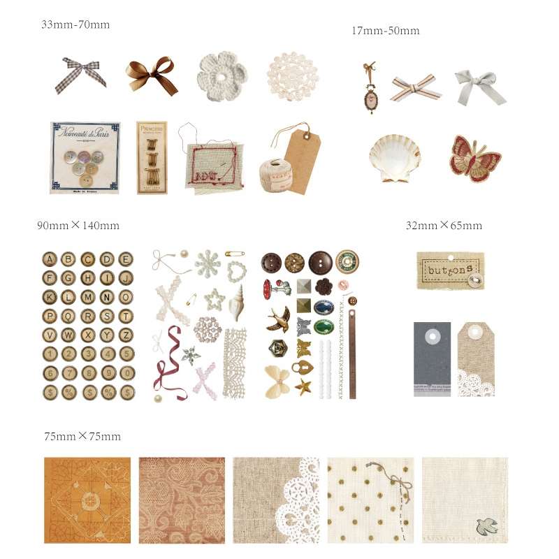 2sets 30 In 1 Vintage Collection Room Series Handbook Stickers Notes Packet(Mountains and Raw Moon N