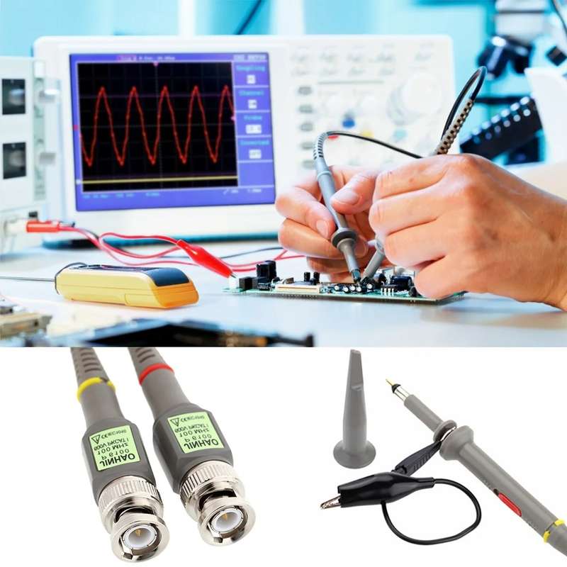 2pcs P6100 Oscilloscope Probe DC-100MHz BNC Connectors Scope Clip Probe