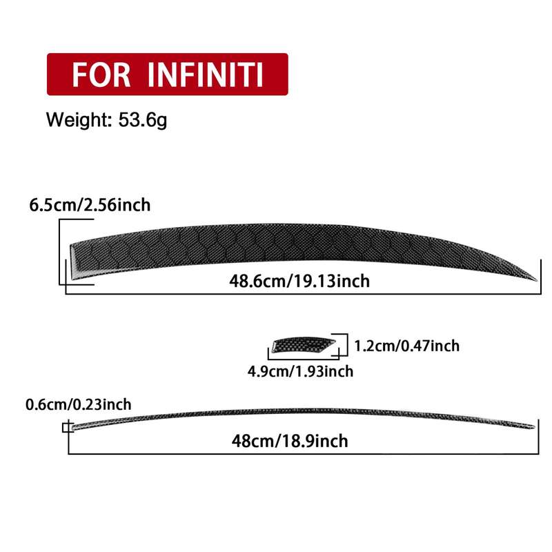For Infiniti G35/G37/G25/Q60 3pcs /Set Right-Hand Drive Air Outlet Sticker(Black)