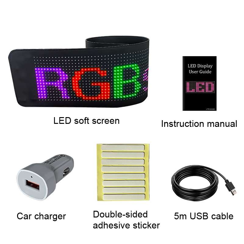 S3296RGB 672x218mm Car LED Flexible Display Cell Phone APP Control Bluetooth Connection