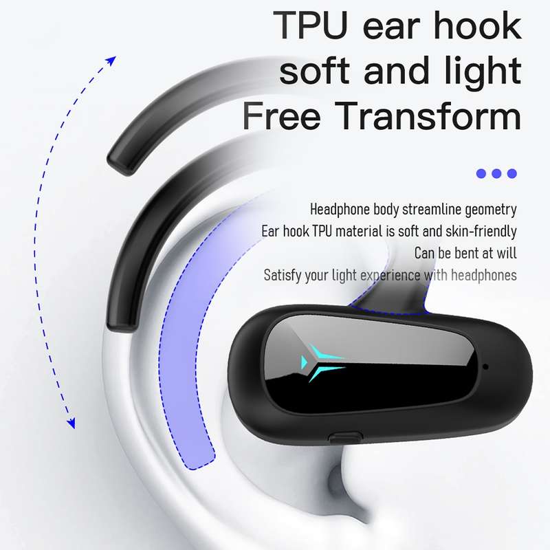Bone Conduction Concepts Digital Display Stereo Bluetooth Earphones, Style: Single Ear(Blue)