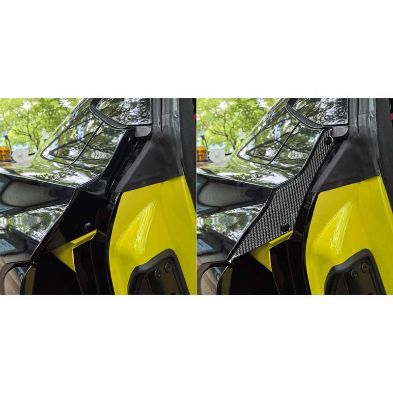For Chevrolet Corvette C8 2pcs /Set Rear Door Inner Frame Sticker(Black)