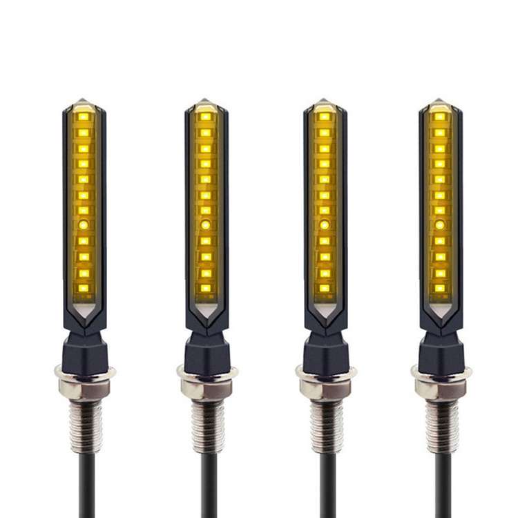 MK-229 4pcs Motorcycle 12LED Flowing Water Turning Light(Yellow)