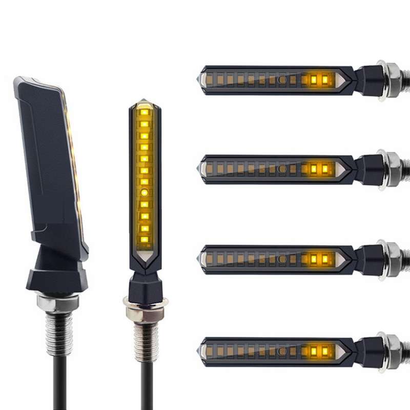 MK-229 4pcs Motorcycle 12LED Flowing Water Turning Light(Yellow)
