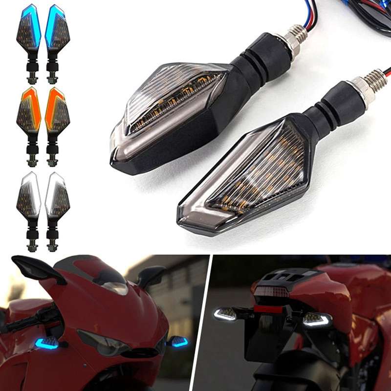 MK-236 4pcs 22LED Motorcycle V Line Two Color Turning Light Signal Angle Light(Yellow White)