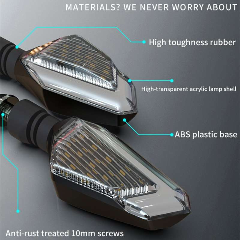 MK-236 4pcs 22LED Motorcycle V Line Two Color Turning Light Signal Angle Light(Yellow White)