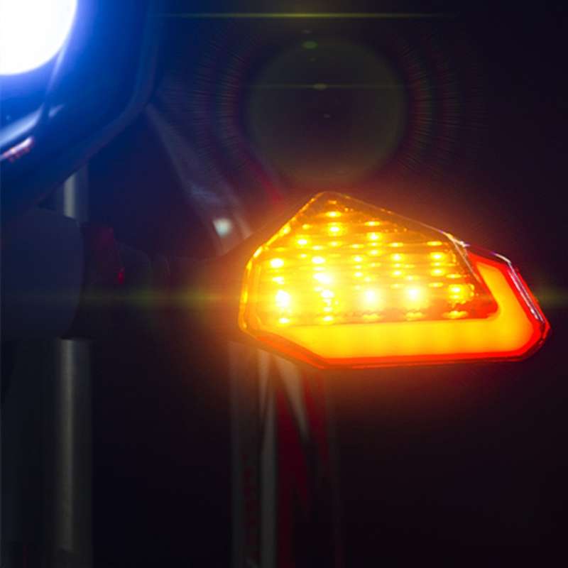 MK-236 4pcs 22LED Motorcycle V Line Two Color Turning Light Signal Angle Light(Yellow White)