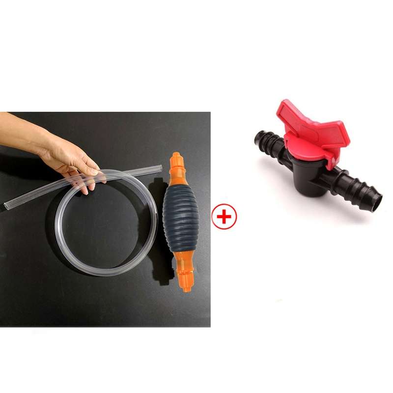 2pcs Manual Gasoline Oil Sucker Water Deflector, Specification: 1m+Flow Valve