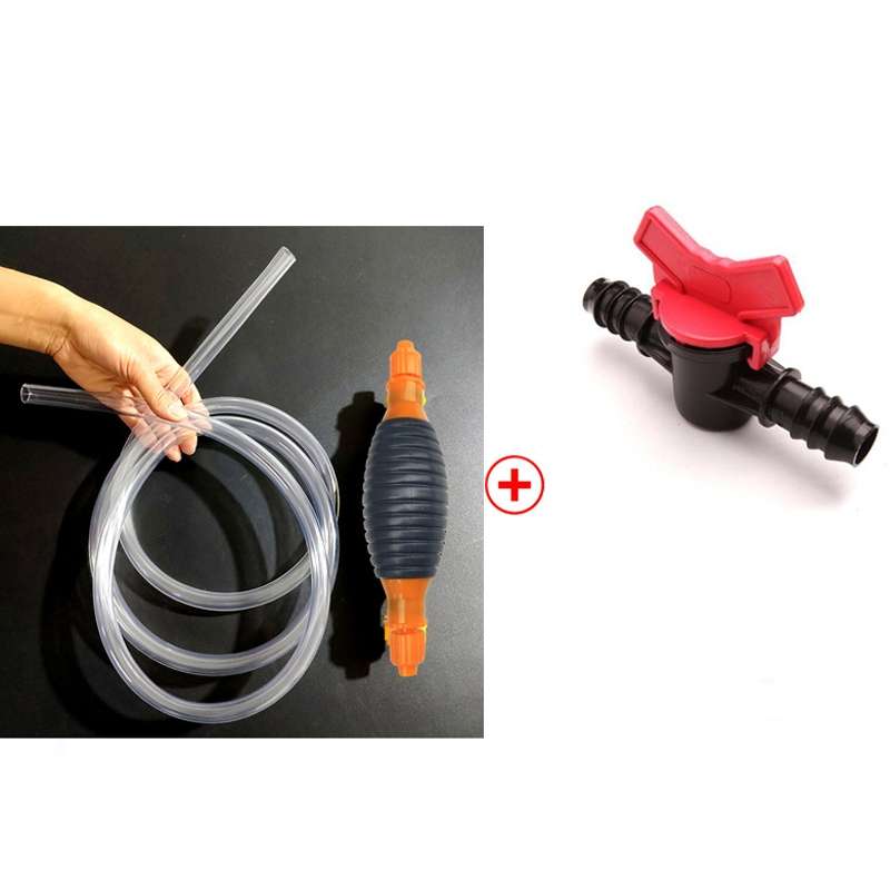 2pcs Manual Gasoline Oil Sucker Water Deflector, Specification: 2m+Flow Valve