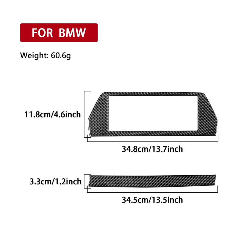 For 2019-2024 BMW 8 Series G14 Right-hand Drive 2pcs /Set Navigation Screen Frame Sticker(Red)