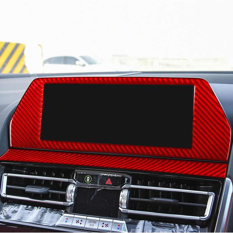 For 2019-2024 BMW 8 Series G14 Right-hand Drive 2pcs /Set Navigation Screen Frame Sticker(Red)