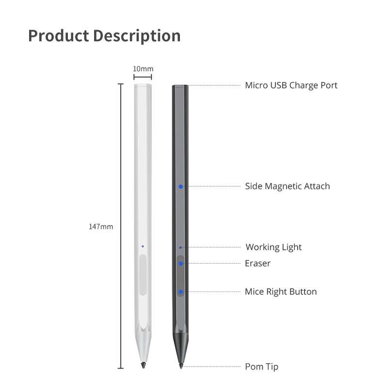 For Lenovo Tab P11 Pro Rechargeable 11.5 Inch TB-J706F Pressure Touch Pen(Silver)