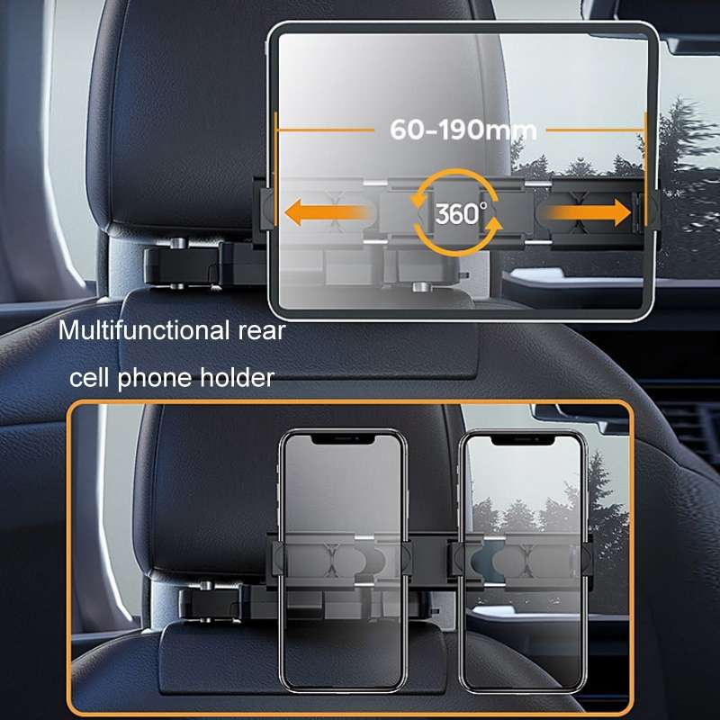 A09 5D Car Universal Adjustment U-shaped Memory Foam Headrest, Color: With Phone Holder