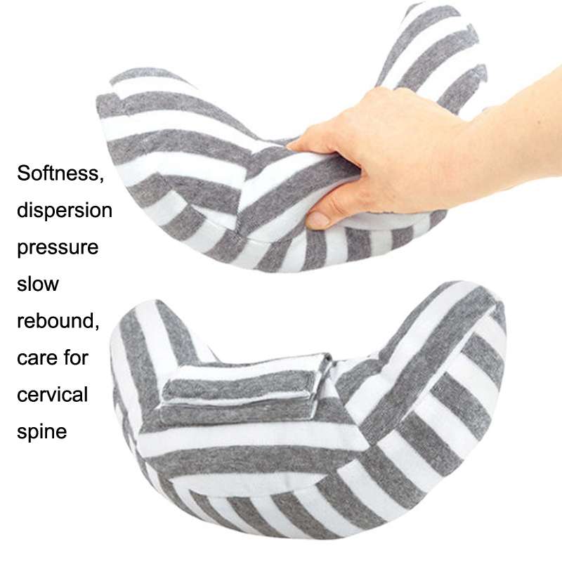 2pcs Children Neck Headrest Comfortable Shoulder Cover Car Neck Guard Pillow(Gray Strip)