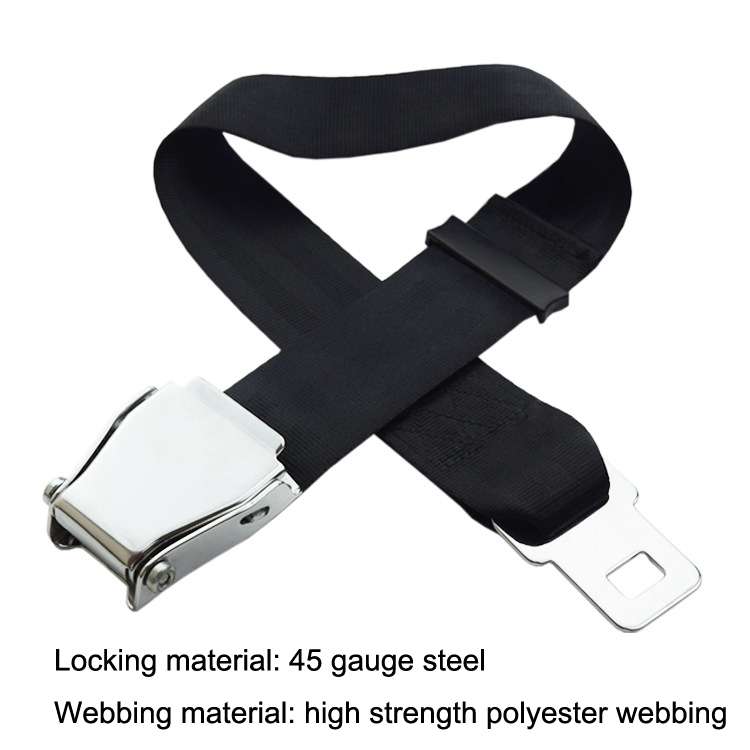 Two Point Aircraft Buckle Adjustable Seat Belt Extended Band(Gray)