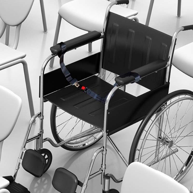 2pcs B7 Free Installation Motorcycle / Stretcher / Electric Wheelchair Seat Belt(Black)