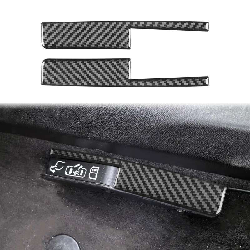 For Chevrolet Corvette C8 2pcs /Set Car Door Lock Switch Sticker(Black)