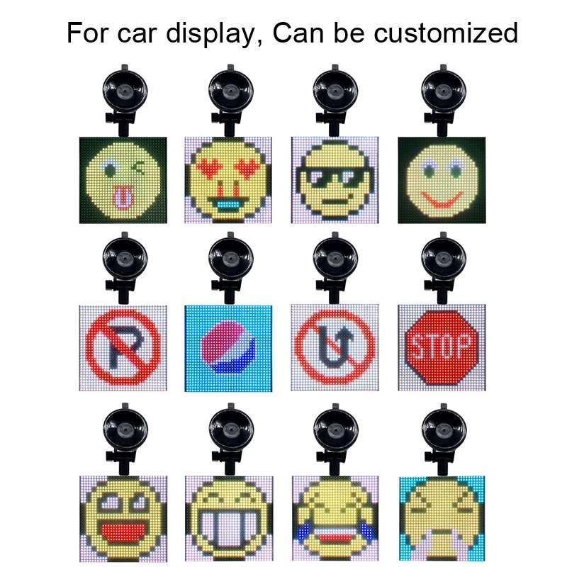 P4-32x32 RGB Full Color Emoticon Picture LED Car Display Wireless Transmission Wifi Custom