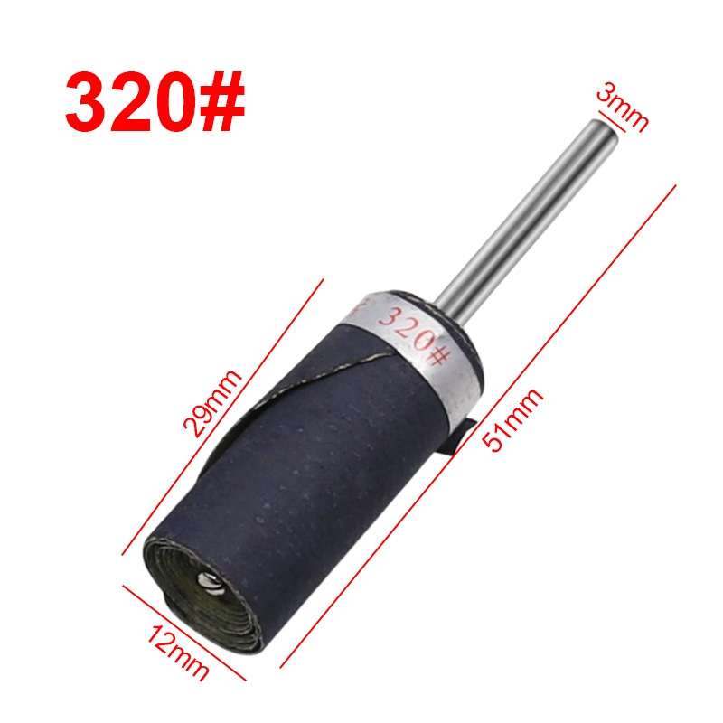10pcs 3mm Handle Mirror Polishing Paper Stick, Mesh: 320