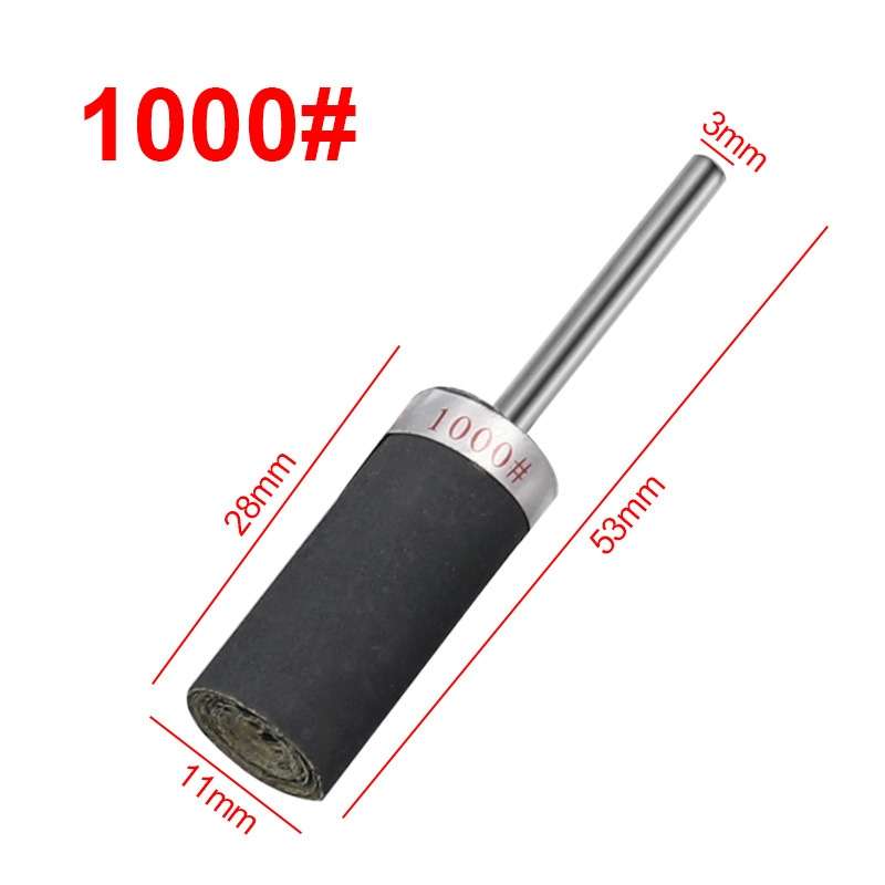 10pcs 3mm Handle Mirror Polishing Paper Stick, Mesh: 1000