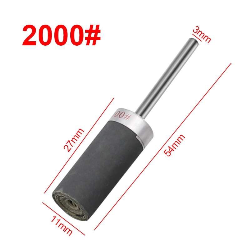 10pcs 3mm Handle Mirror Polishing Paper Stick, Mesh: 2000