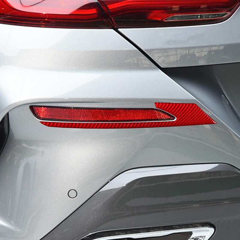 For 2019-2024 BMW 8 Series G14 Left and Right Drive 2pcs /Set Rear Fog Light Eyebrow Sticker(Black)