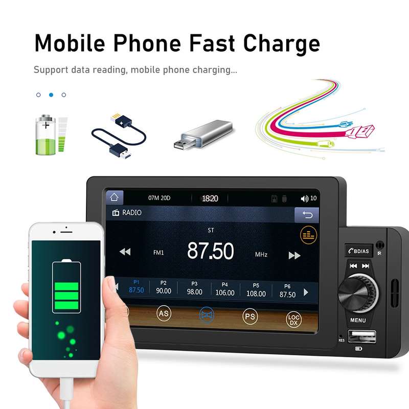 A3107 5 inches Car MP5 Wired CarPlay Universal Bluetooth Player With Microphone, Style: Standard+ 4
