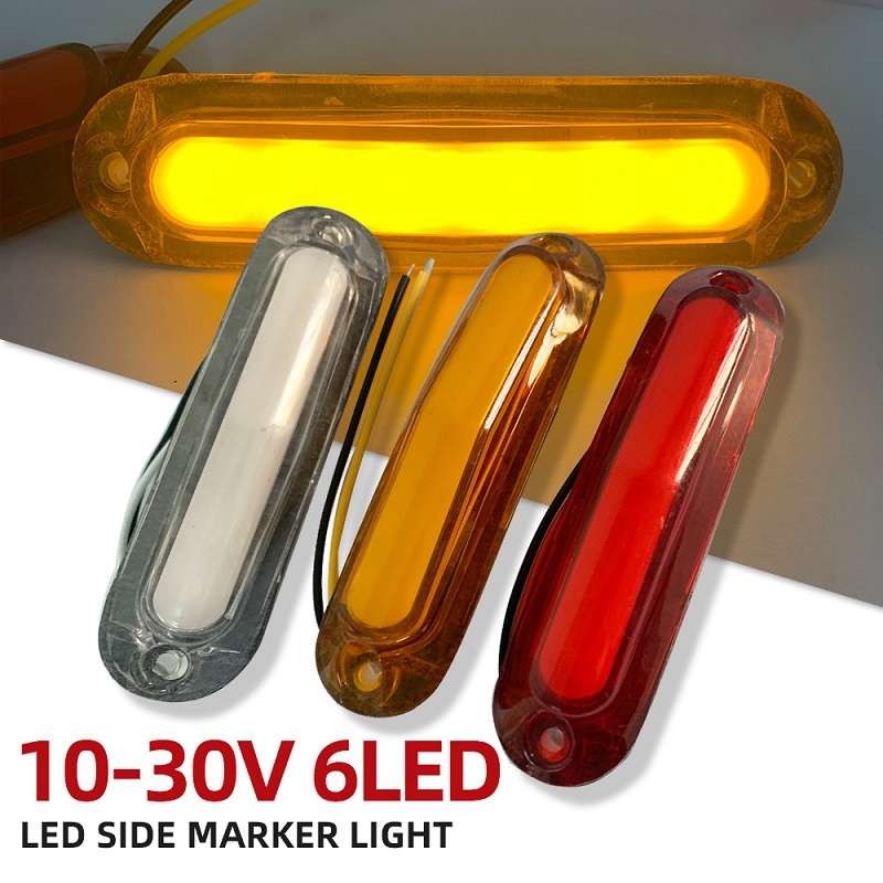 4pcs MK-162 6LED Light Guide Side Light 10-30V Trailer Side Tail Light(Yellow)