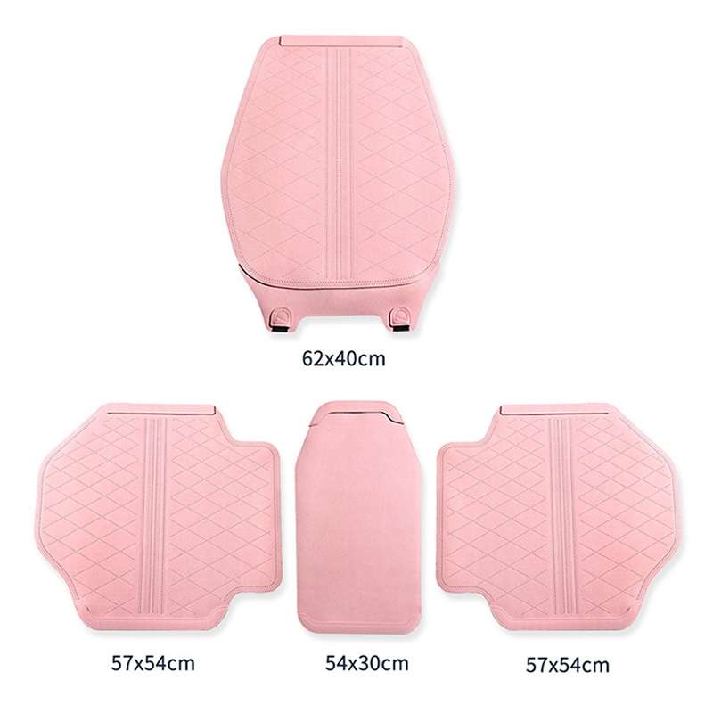 Flip-fur Car Cushion Breathable Ventilation Cushion for Four Seasons, Style: Front Cushion(Pink)