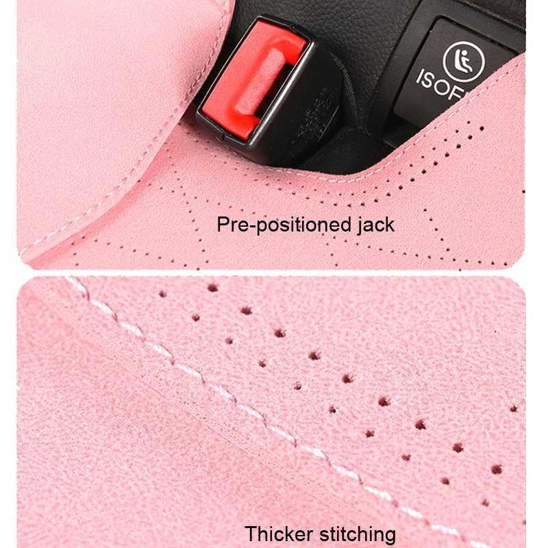 Flip-fur Car Cushion Breathable Ventilation Cushion for Four Seasons, Style: Front Cushion(Pink)