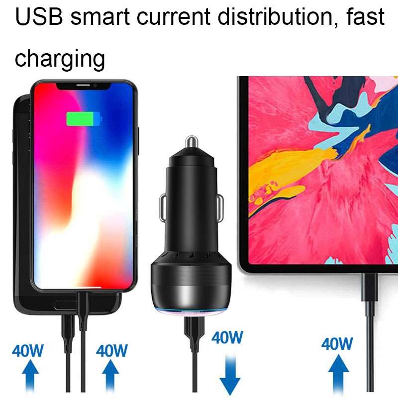 IBD355-2C PD20W+PD20W Smart Car Mobile Phone Charger(Pink)