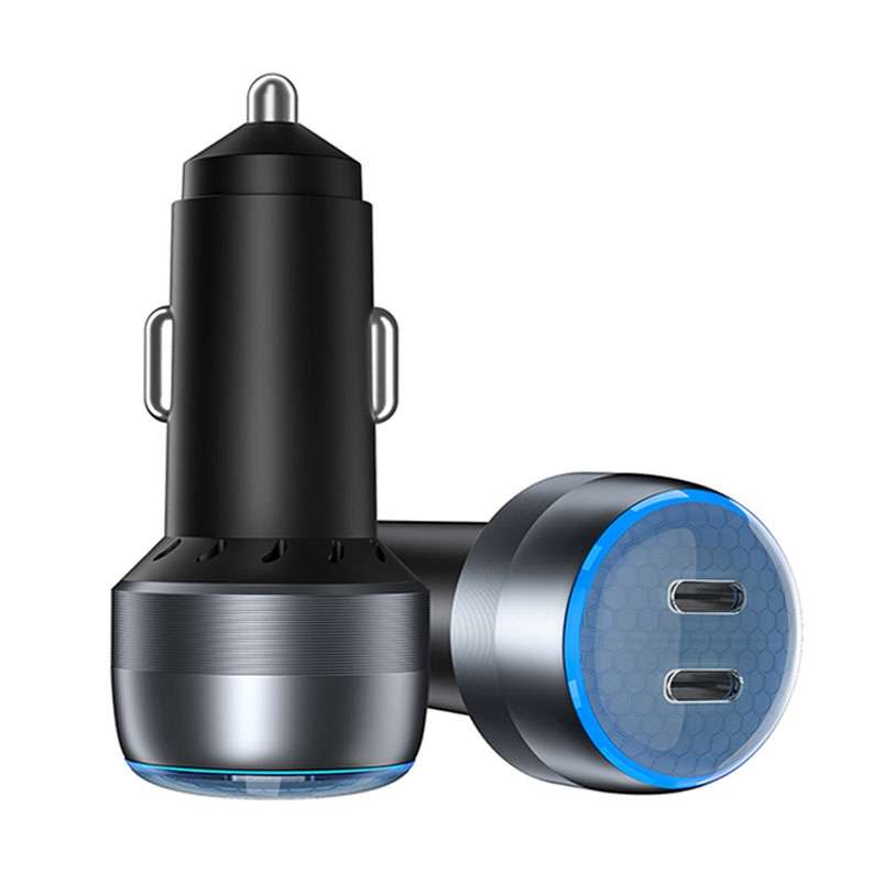 IBD355-2C Dual PD Smart Car Phone Charger With LED Light, Spec: PD45W+PD45W