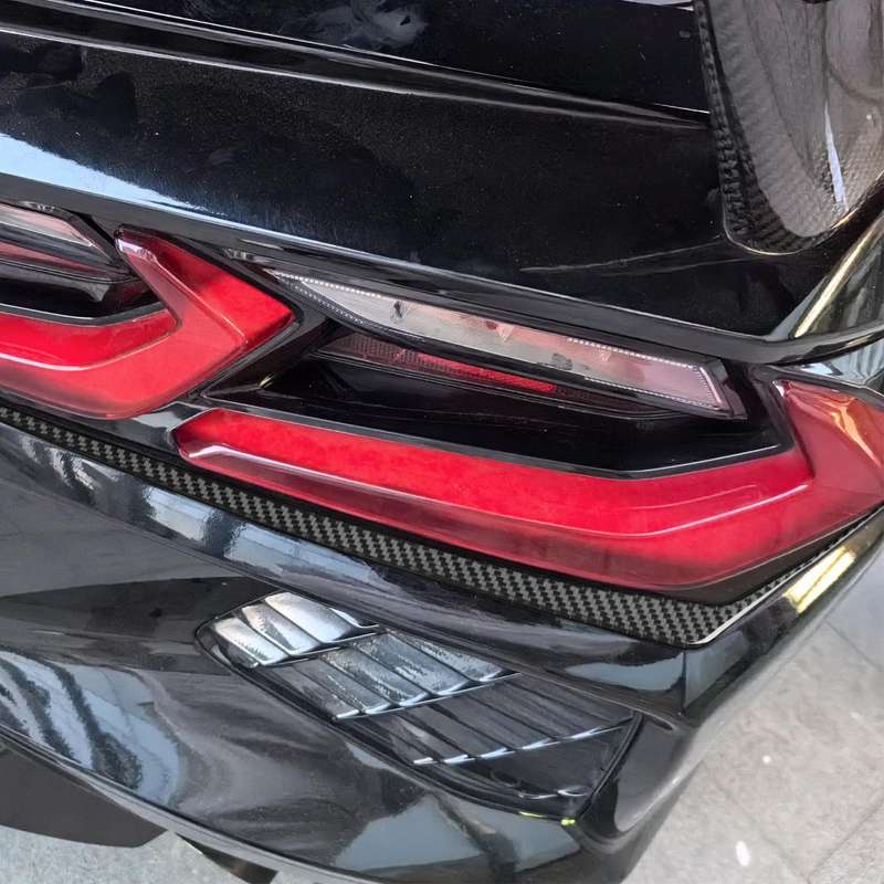 For Chevrolet Corvette C8 2pcs /Set Taillight Lower Trim Sticker(Black)