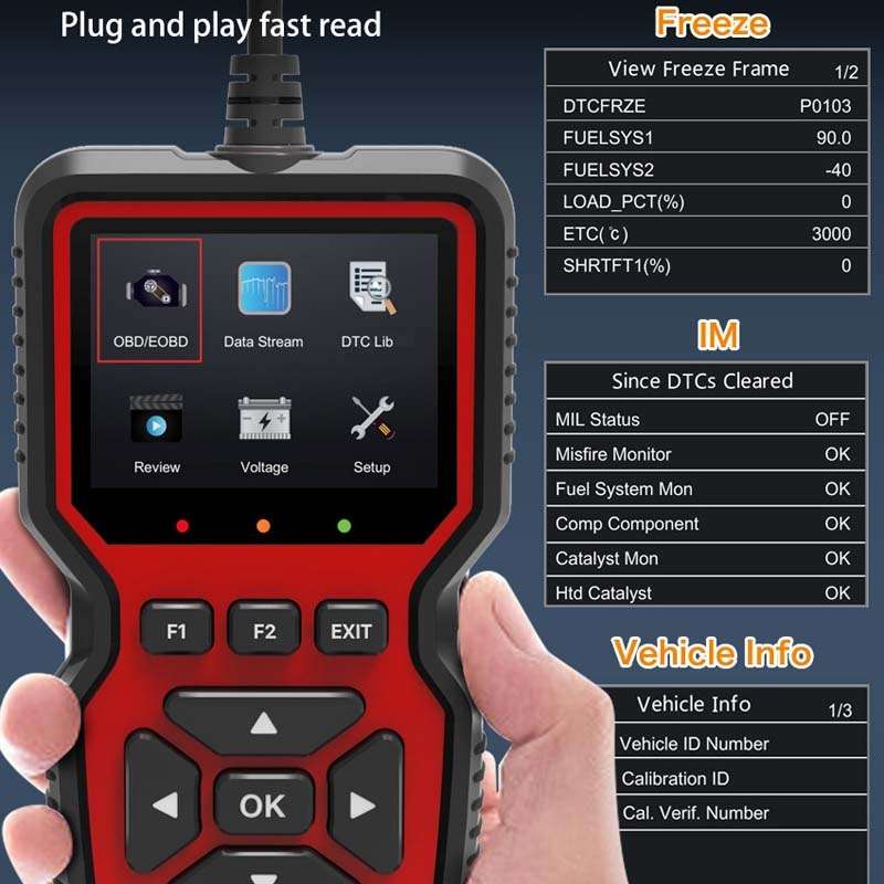 V519 OBD2 Colorful Screen Car Fault Detector