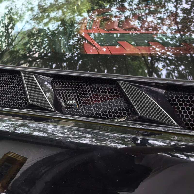 For Chevrolet Corvette C8 6pcs /Set Engine Side Air Vent Stickers(Black)