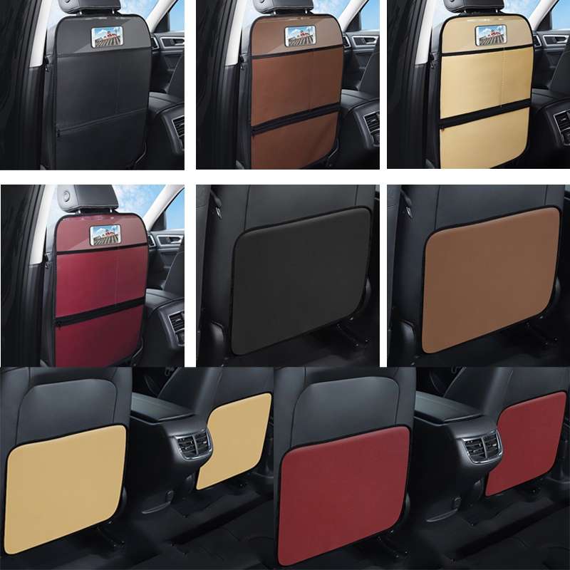 Car Seat Back Children Anti-kick Pad Back Rear Anti-dirty Universal Leather Protection Pad Storage B