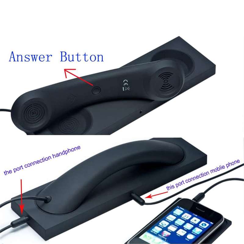 3.5mm Universal Office Mobile Phone Retro External Headset Mobile Phone Handset(White)