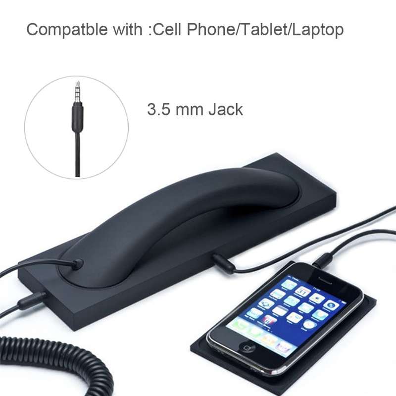 3.5mm Universal Office Mobile Phone Retro External Headset Mobile Phone Handset(White)